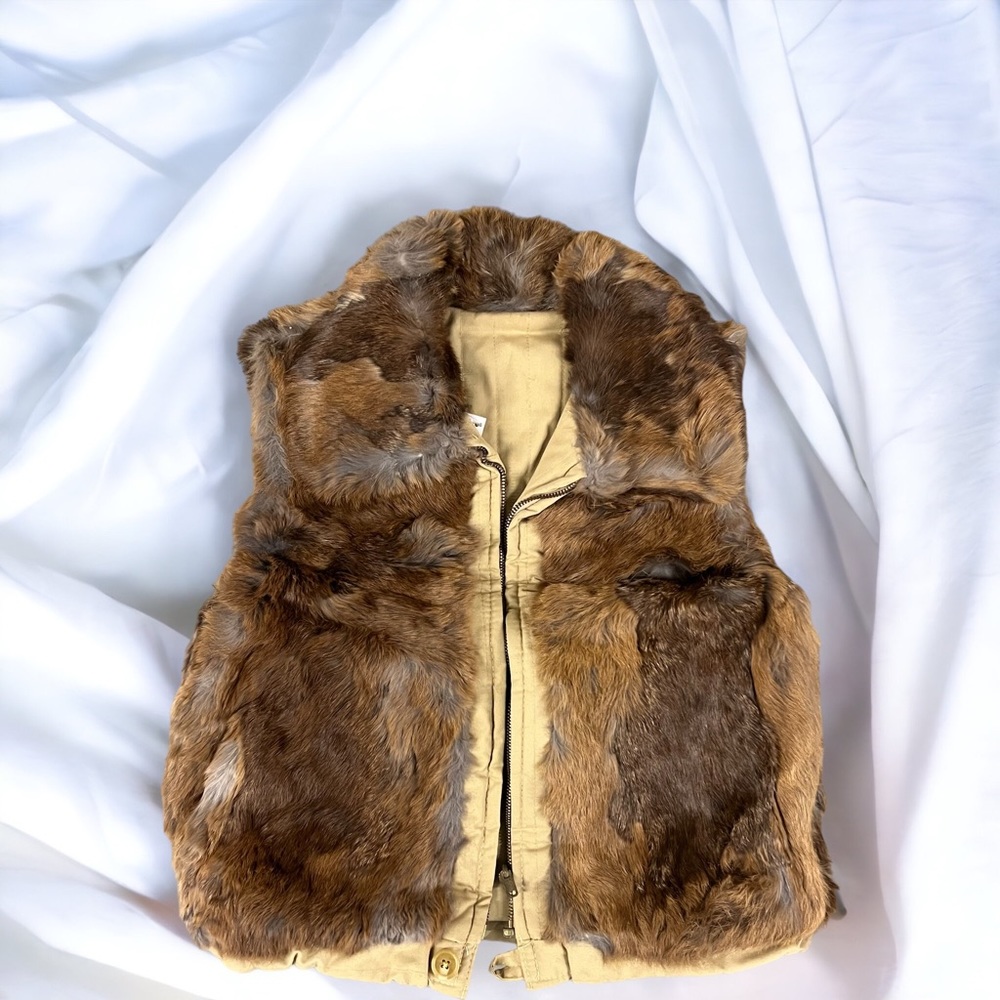 Genuine rabbit fur vest jacket
